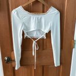 SheIn  XS Women's Teen Lace Trim Tie Back Crop Tee Extra Small Preowned Photo 1