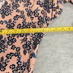 J.Crew  Floral V-Neck Tie Waist Wrap Blouse Top Women's Size 4 Pink Navy Blue Photo 8