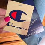 Champion Vintage Cinch Oversized Cropped Hoodie Sweatshirt Light Blue Size Large Photo 10