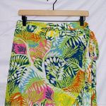 Nicole Miller Multicolor Tropical Floral Print Faux Wrap Midi Skirt size medium Photo 1
