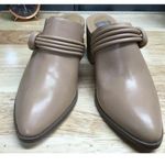 Anne Klein Rosel Dress Pump US 8 Tan Leather Knotted Stacked Block Heel Shoes Photo 1