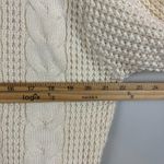 American Eagle Sweater Women M Ivory Cable Knit Crew Pullover Preppy Varsity Photo 6