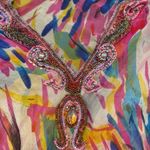 #250 UNBRANDED Beaded Watercolor Swim Cover up Pink Photo 9