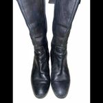 L.K. BENNETT Black Leather Skinny‎ Buckle Knee high Tall Quilted Riding Boots 38 Size 8 Photo 8