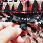 Snap Red Multicolored Chevron Print Knit Halter Maxi Dress Size XL Photo 4