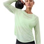 Athleta  Cooldown Top Mint Tint Bright Green Yellow Neon Long Sleeve Top Small Photo 0