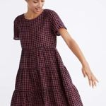 Madewell Short Sleeve Tiered Gingham Check Mini Dress XXS Photo 3