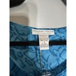Morgan Taylor  Intimates Pajama Set Women’s Small Blue Satin Snakeskin Pants/Tank Photo 3