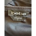 Bebe Black Halter Jumpsuit Ruffle Neck Tie Back Wide Leg Size 12 Photo 8