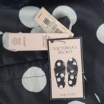 Victoria's Secret  Polka Dot Satin House Slippers Black And White Size L (9-10) Photo 1