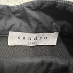 Sandro  Size 1 US S A-line Knee Length Skater Round Skirt Black Button Detail Photo 4