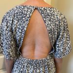 Abercrombie & Fitch Women Gray V Neck Floral Open Back Romper Size Small Pockets Photo 3