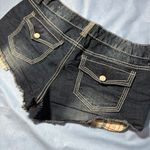 Rue 21 Dark Blue Jean Shorts with Plaid Accents Photo 11