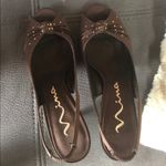 Nina  Brown Peep Toe Sling Back Dress Heels S7.5 Photo 1
