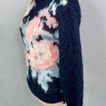 Sz 0P Lauren Cole Vintage Mohair Acrylic Blend Humming Bird Floral Sweater Blue Photo 2