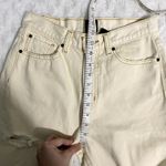 Urban Outfitters BDG Cream Distressed Raw Hem High Rise Cowboy Jeans 26 Photo 5