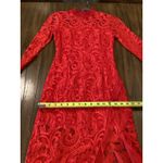 Alexis  Red Fala Lace Sheath long sleeve cocktail formal Midi dress S Photo 6