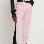 MUGLER Two Tone Twist Panel High Rise Denim Stretch Jeans Pink Black FR 40 US 8 Photo 0