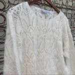 Vintage 90s airy lacy knit cream sweater Size L Photo 3