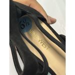 Nine West 6.5 Suede Black Strappy Block Heel Sandals S-641 Photo 5