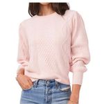 1. State  balloon sleeve soft stretch cable knit sweater L Photo 0