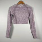 Gymshark Women's‎  Vital Seamless Crop 2.0 Long Sleeve Shirt Size S/M Pink Marl Photo 5