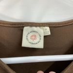 Live In The Moment women's brown stretch short sleeve cropped neutral basic top Size M Photo 3