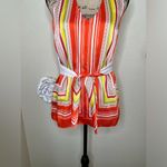 Ann Taylor ’s NWT White, Orange, Yellow & Gray Halter Tank Top Size 6 Photo 3