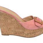 Veronica Beard Donata Suede Sandals Wedges in Pink Photo 0