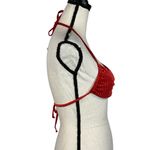 Dippin' Daisy's Small Christina Tie Bandeau Bikini Top Swim Lined Wild Cherry Red Photo 2