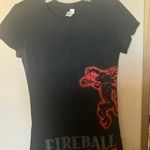 FINAL MARKDOWN Alstyle Black and Red fireball Short Sleeve Tee large Photo 0