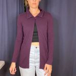 Fenn Wright Manson  Purple 100% Cashmere One‎ Button Collared Cardigan Size Small Photo 1