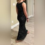 Scala Silk Black Sequin Beaded Gown Prom Formal Size Small (Can Fit Medium) Photo 6