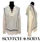 Scotch & Soda | XS | Maison Scotch Natural Loose Knit Lace-Up Hooded Sweater Photo 1