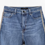 J Brand Medium Jules High Rise Rhinestone Stripe Straight Crop Jeans Size 26 Photo 2