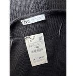 ZARA NWT  Asymmetrical Knit Tunic Dress One Long Sleeve Black Size S-M Photo 5