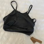 SKIMS NWT  High Neck Swim Top Gunmetal Grey Large Photo 3