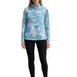 Lilly Pulitzer Skipper Popover Top 1/4 Zip Seashell White Blue Size XXS Photo 1