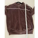 Aritizia TNA Brown Velour Velvet White Piping Zip Photo 2
