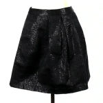 Tommy Hilfiger Chic Goth Punk Black Metallic Pleated Full Skirt Size 8 Medium M Photo 1