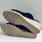 Eileen Fisher  Aura Black Suede Mesh Espadrille Jute Wedge Heel Shoes Sandals 7 Photo 2