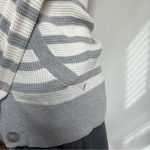 American Eagle  Vtg Y2K Gray White Stripe Thermal Button Cardigan Sweater Small Photo 2