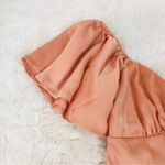 Selfie Leslie  Park‎ Avenue Flutter Sleeve Midi Dress Thigh Slit Apricot Medium Photo 4