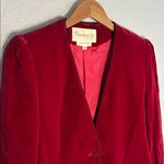 Vintage John Meyer Red Velvet Blazer Size 8 Christmas Holiday Valentines Winter Photo 6