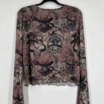 Hot Topic NWT Hot‎ Topic Cosmic Aura Skeleton Cowboy Mesh Top Medium Bell Sleeve Goth Punk Photo 10