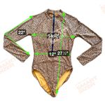Seafolly Australia One Piece Swimsuit Long Sleeve Zip Rashguard 8 Animal Print Photo 5