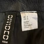 H&M Divided Black Faux Leather Flat Front Zipper Pencil Straight Mini Skirt 2 Photo 3