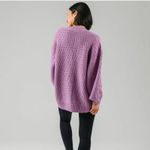 Zyia Active Lilac Petra Chunky Knit Cardigan Puff Sleeves Women’s size Small Purple Photo 13