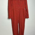 Free People  rust colored eyelet jumpsuit zip up size 4 Photo 3