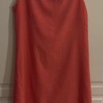 Ginger snap coral beaded accents dress. Back zipper. Linen look material. S Orange Photo 1